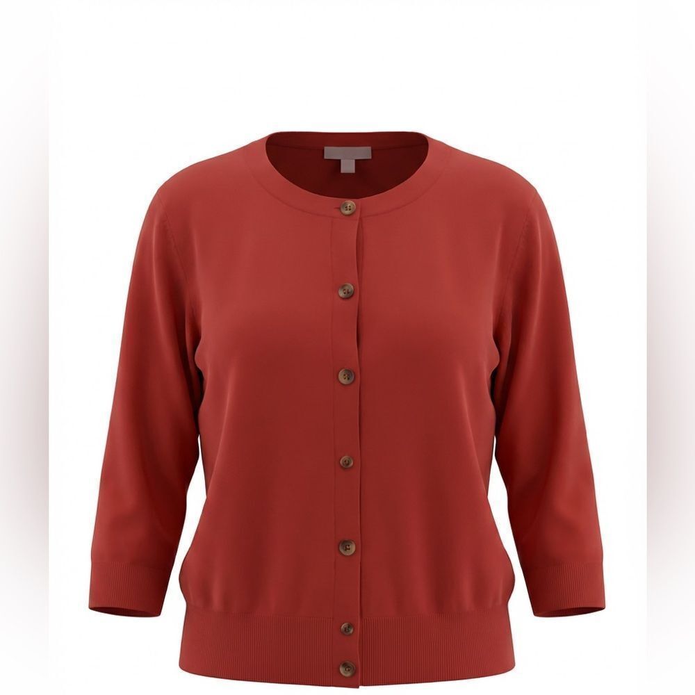 J JILL WOMENS CARDIGAN SWEATER RED SIZE XL